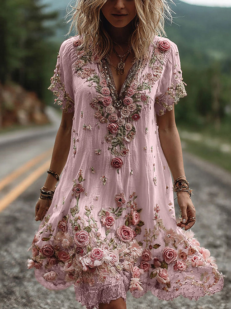 SYLVIANNE – VINTAGE SHORT-SLEEVE DRESS