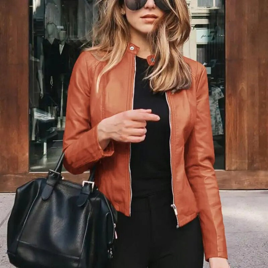 Diana | Modern And Polished Cropped Leather Jacket