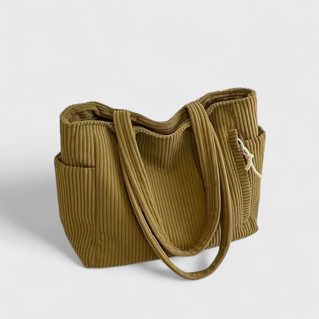 Cami | Spacious Design with Rope Accents Corduroy Tote Bag