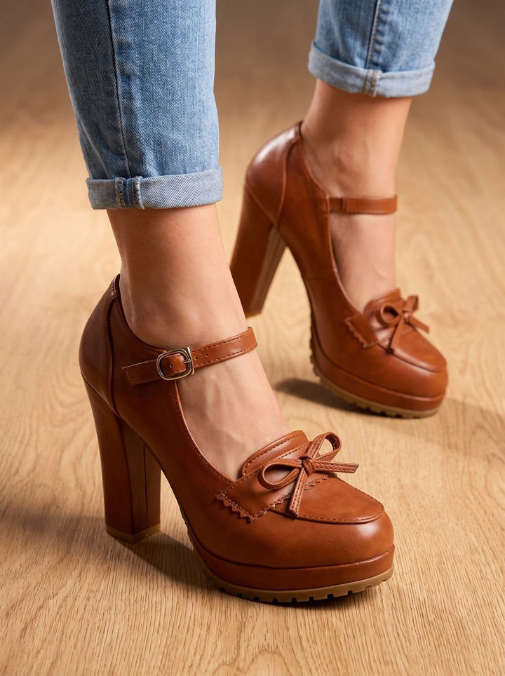Leslie | Mary Jane Style Block Heel Sandals