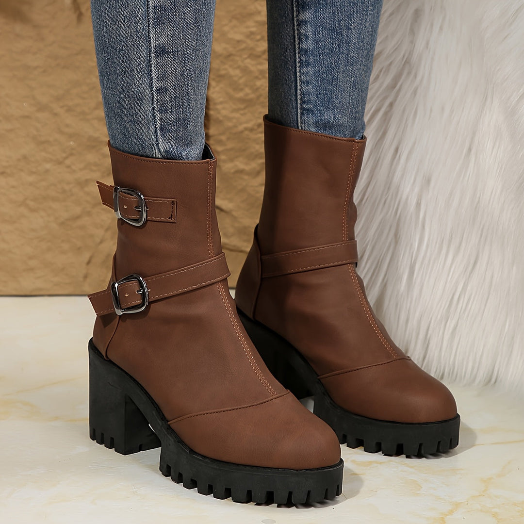 Sophie | Modern And Confident Buckle Strap Ankle Boots