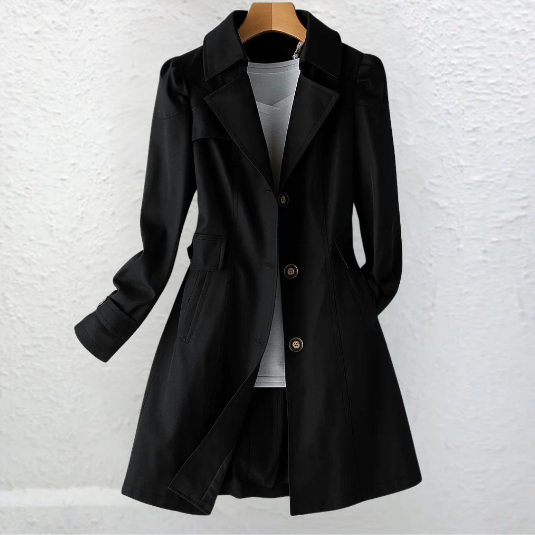 Mariel | Vintage Style Elegant Button-Front Trench Coat