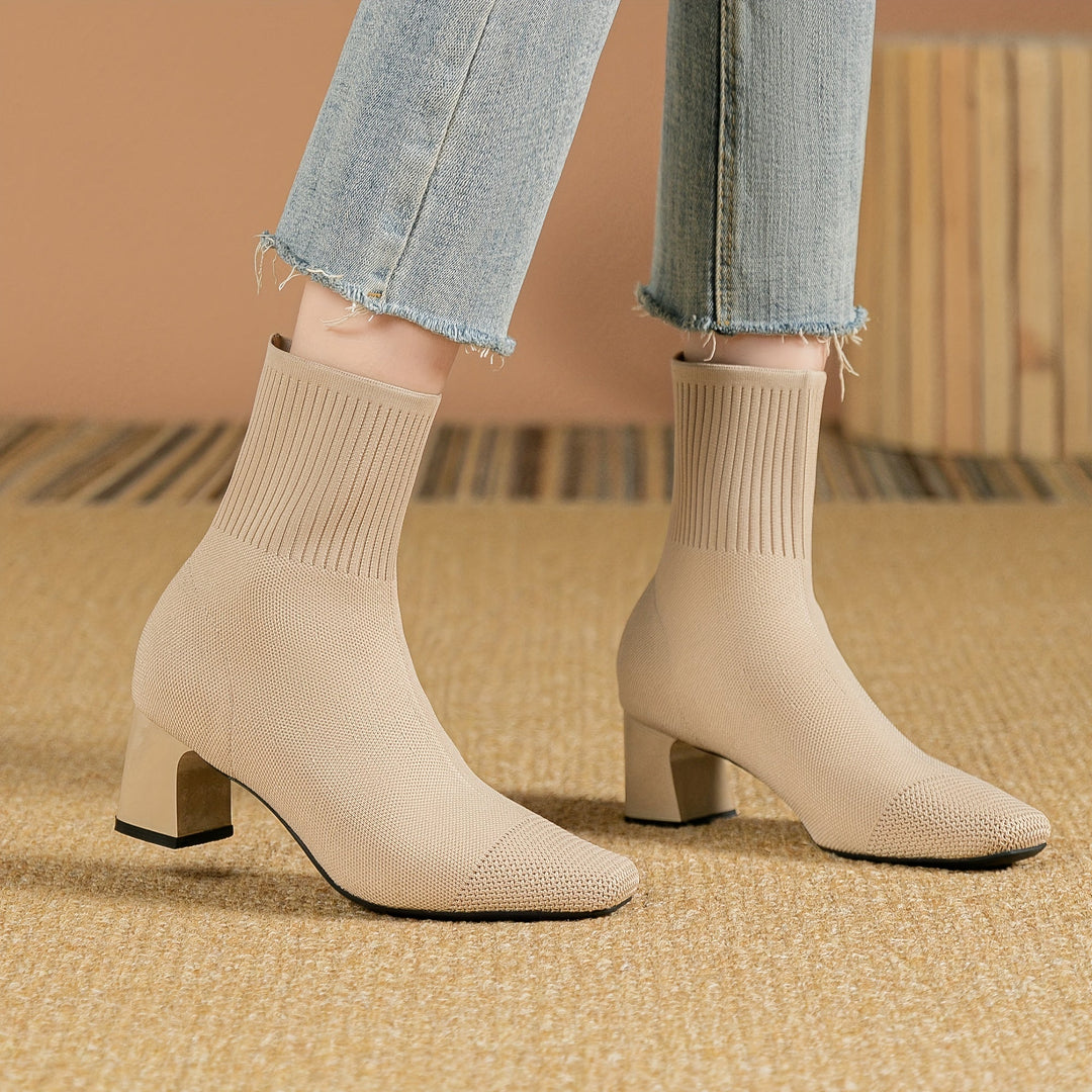 Emery | Modern And Sleek Knit Ankle Boots