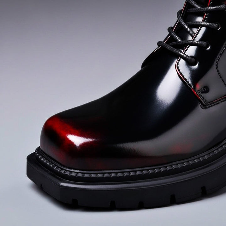 Lorenzo | Vintage-Style Glossy Finish Leather Boots