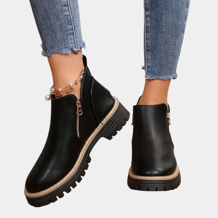 Averie | Elegant Ankle Boots with Zipper
