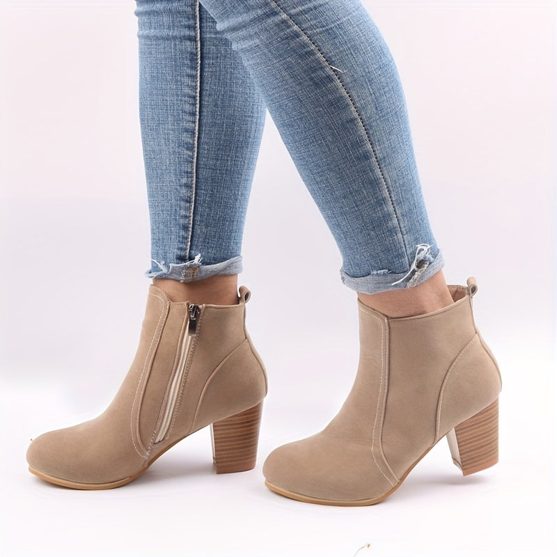 Freya | Versatile Block-Heel Suede Ankle Boots