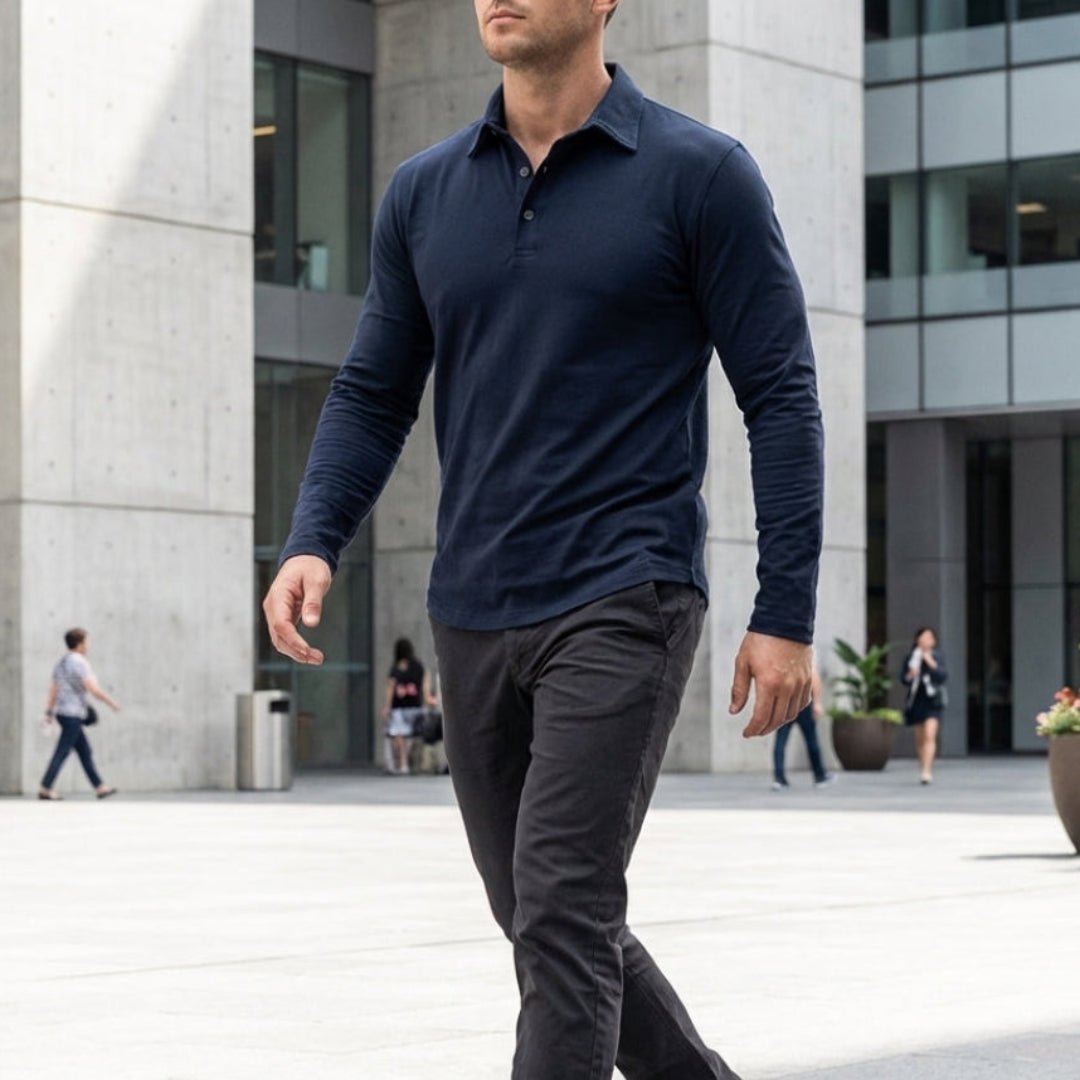 Lorenzo | Casual Long Sleeve Collared Polo Shirt