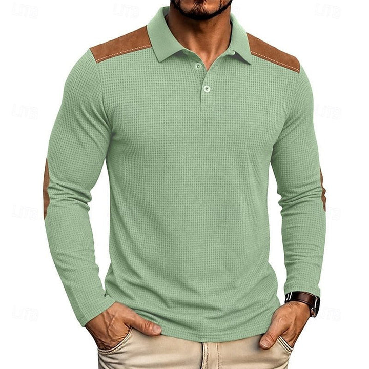 Henry | Refined Textured Long-Sleeve Polo Shirt