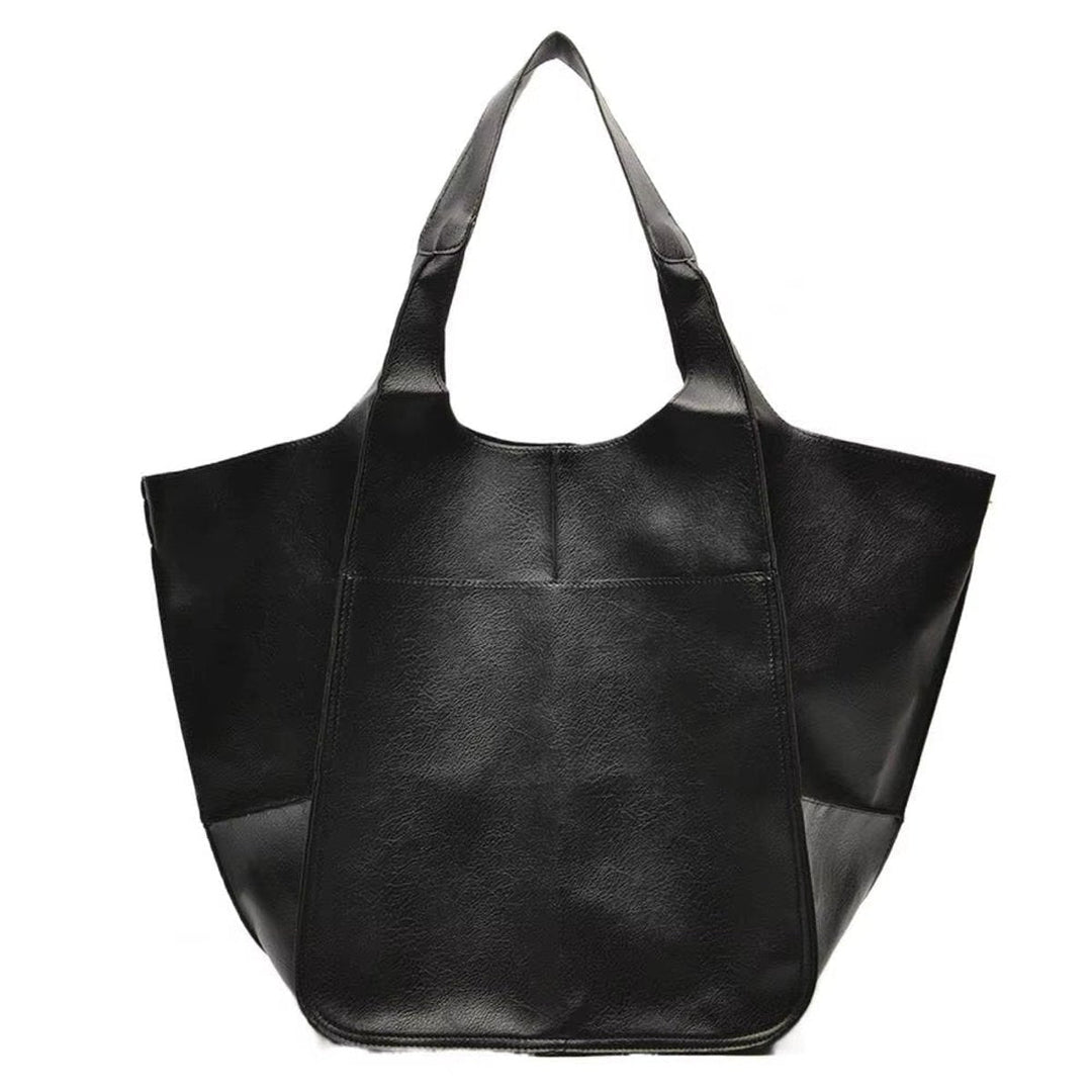 Elena | Oversized Vegan Leather Tote Bag with Magnetic Closure