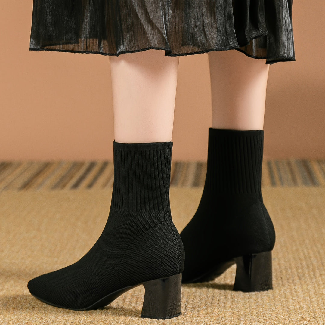Emery | Modern And Sleek Knit Ankle Boots