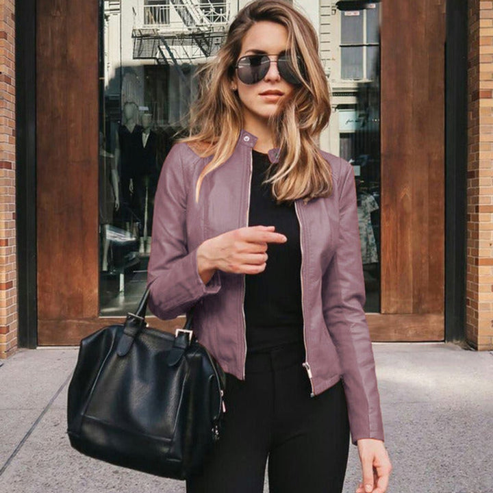 Zoey | Slim-Fit Biker Jacket in Soft Faux Leather