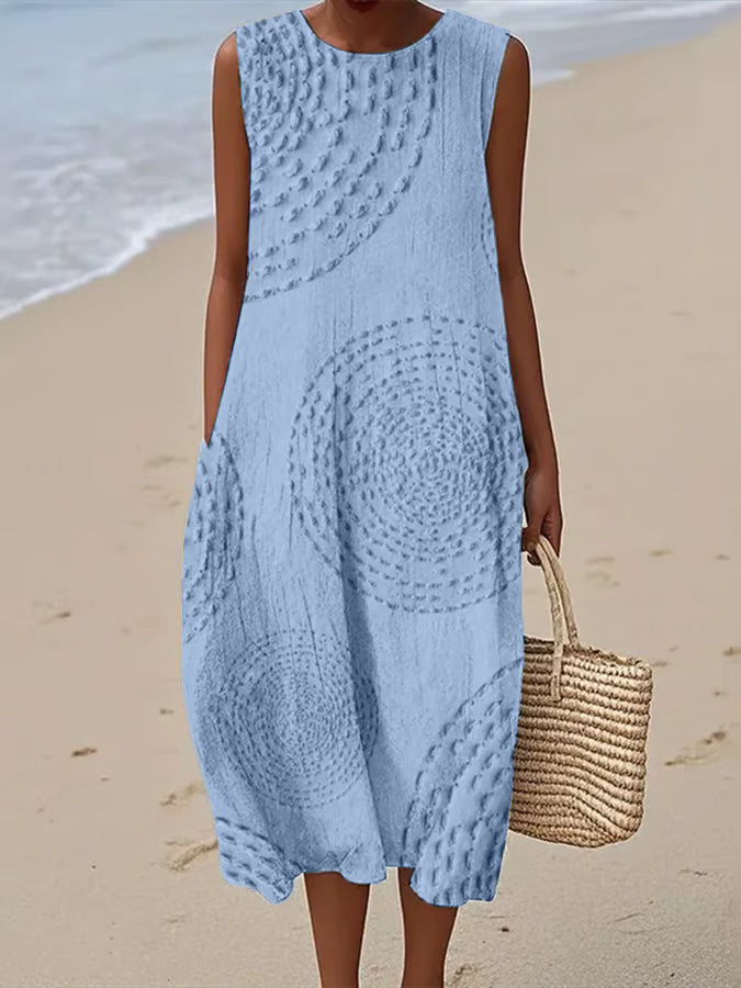 Ashleigh™ | Sleeveless Maxi Dress with Textured Design