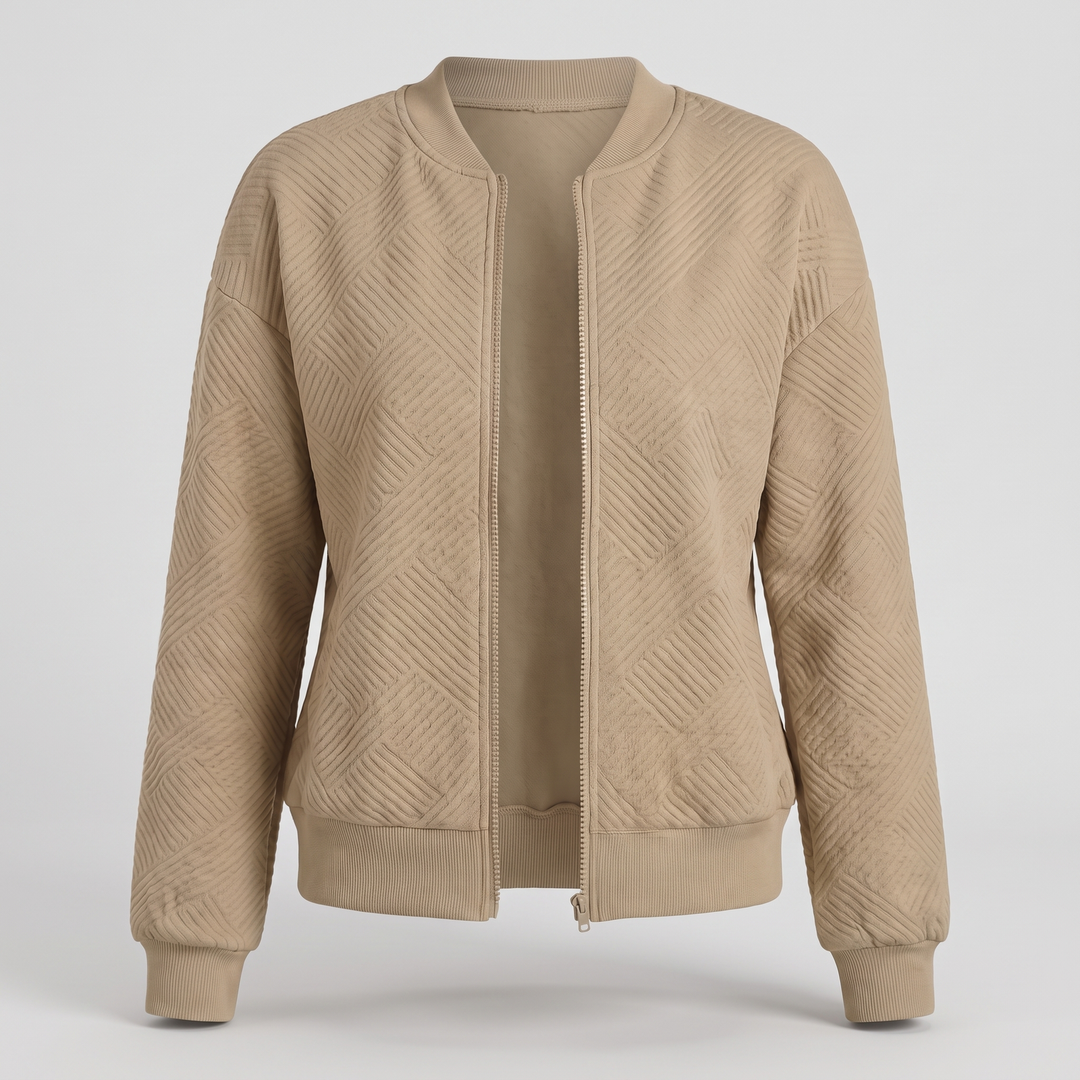 Natalie | Lightweight Textured Chevron Style Knit Cardigan