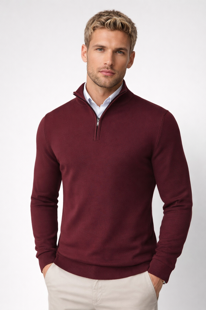 Rowan | Modern Half Zip High Neck Sweater