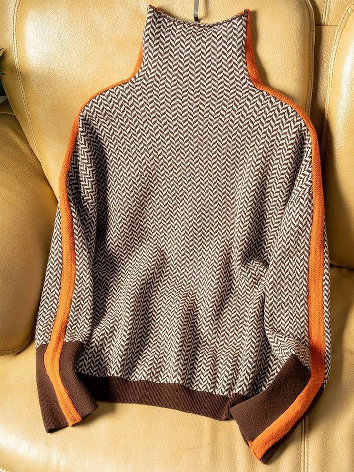 Keziah | Chic And Distinctive Houndstooth Turtleneck Sweater