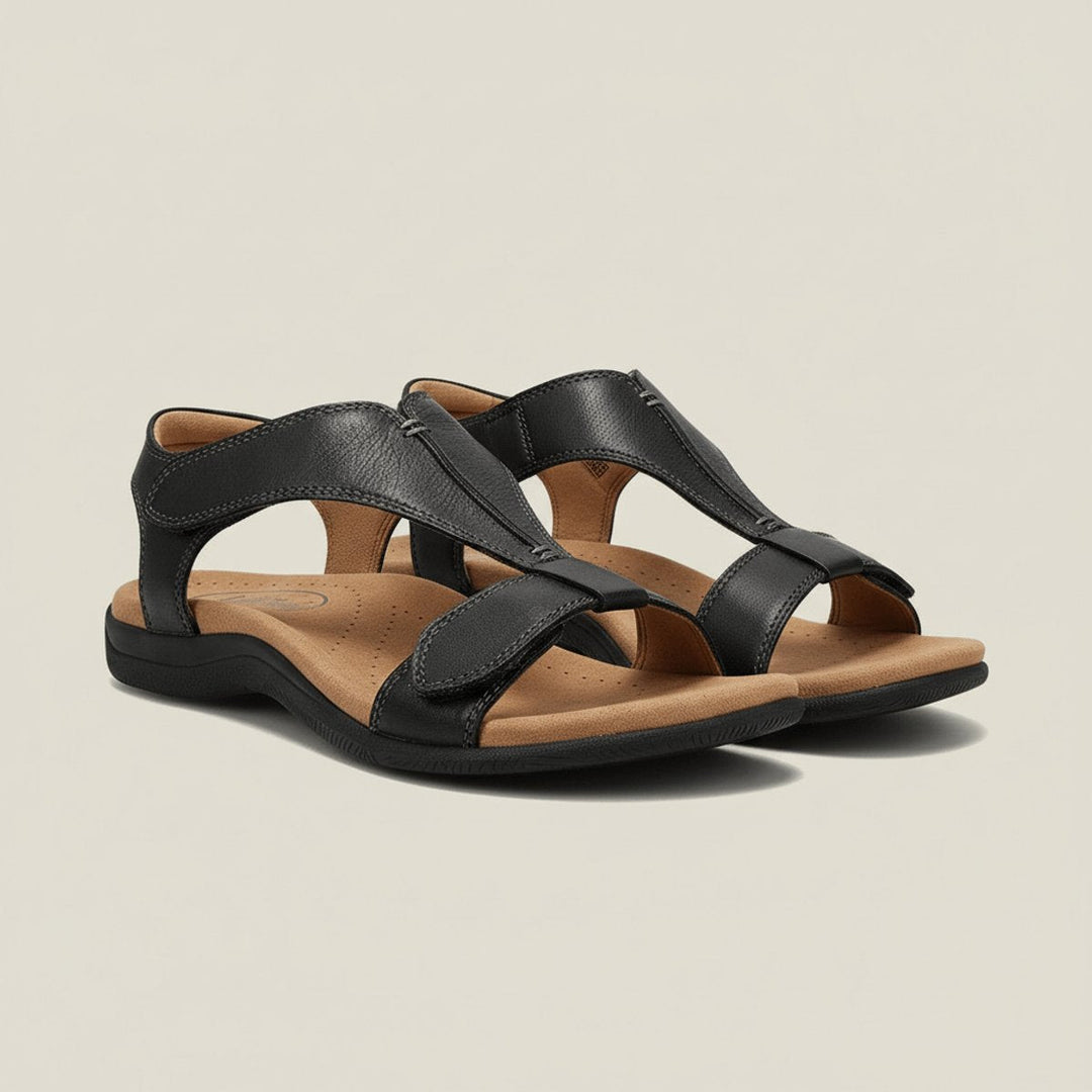 Liora | Comfortable T-Strap Velcro Open-Toe Orthopedic Sandals