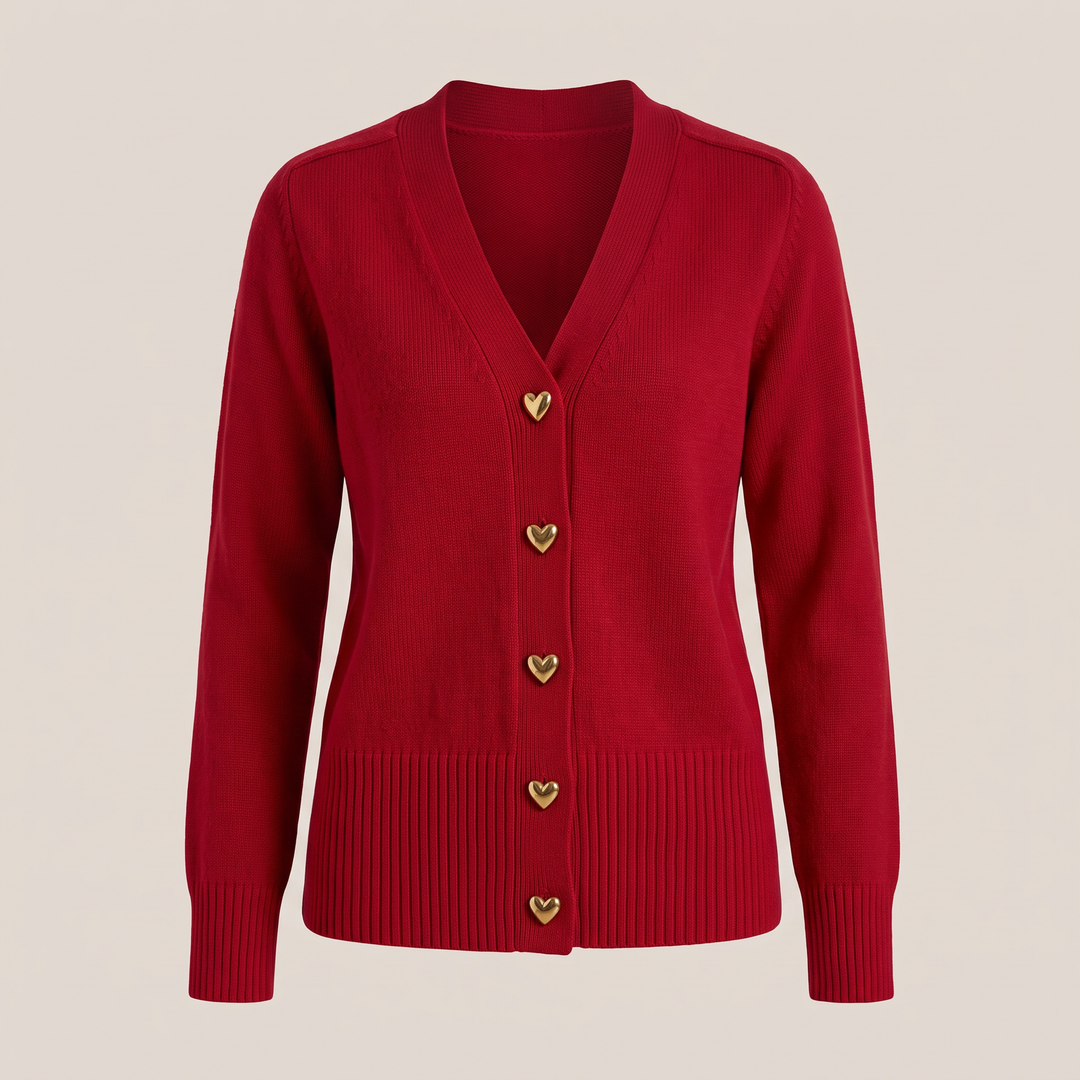 Everly | Comfortable Knit Cardigan with Charming Heart Buttons