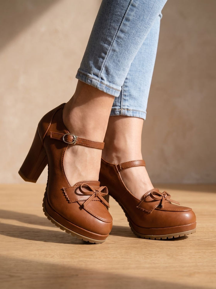 Leslie | Mary Jane Style Block Heel Sandals