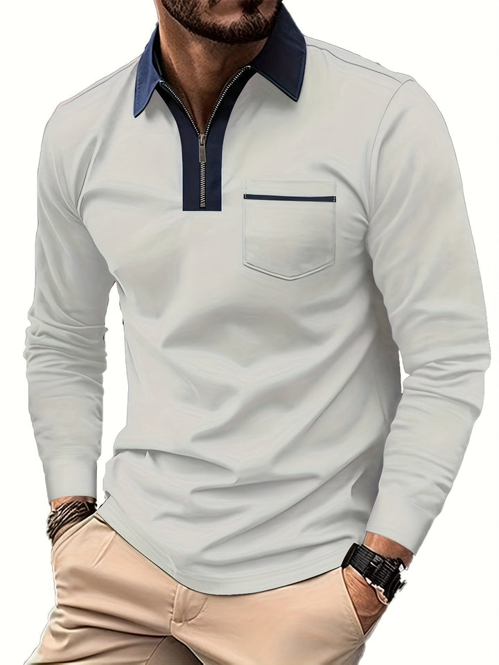 Daniel | Refined Long-Sleeve Zip-Collar Polo Shirt
