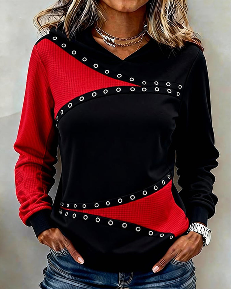 Casual Color Contrast Hoodie