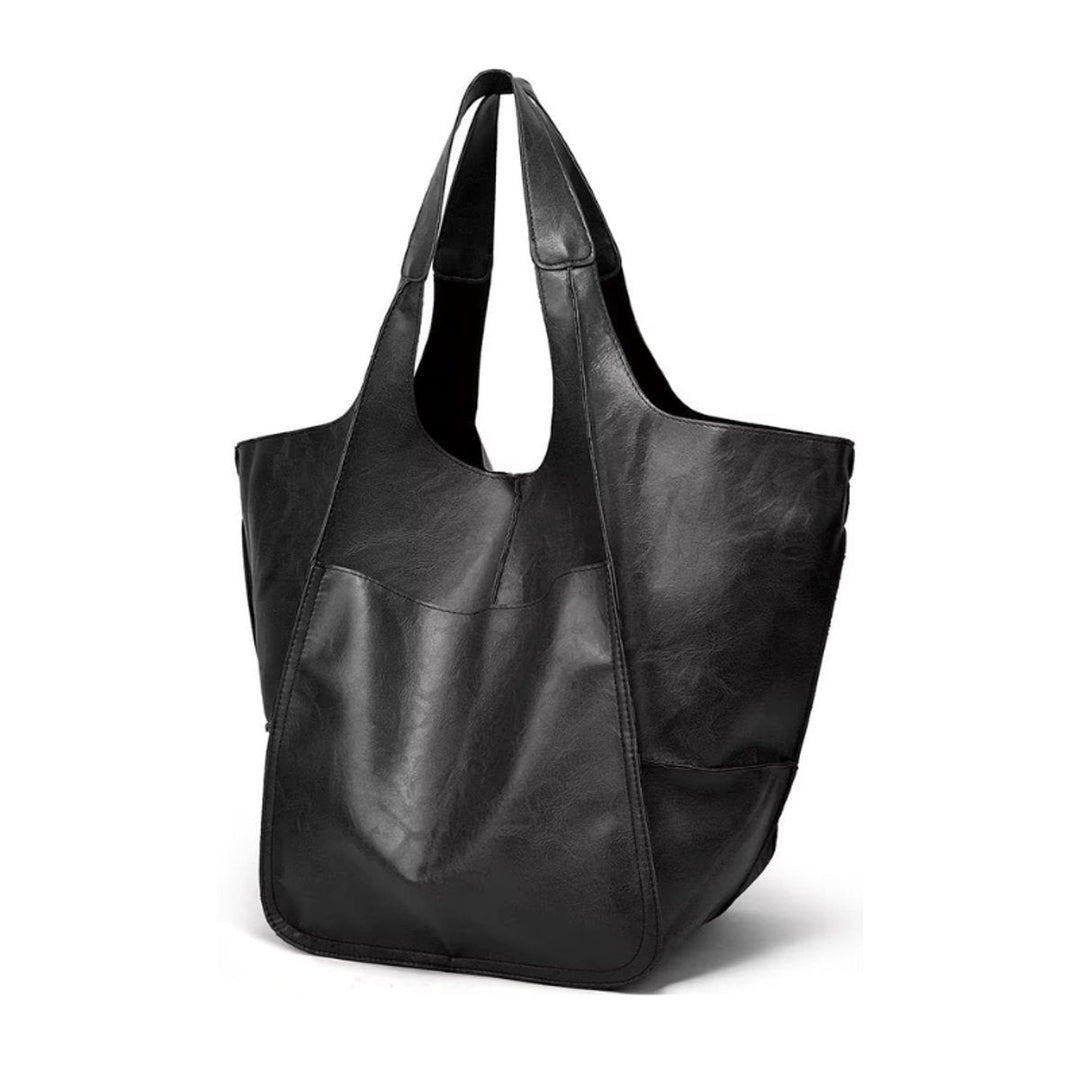 Elena | Oversized Vegan Leather Tote Bag with Magnetic Closure