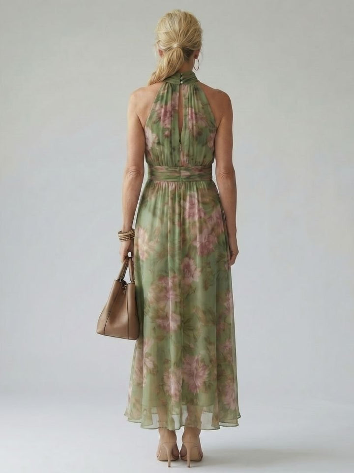 Valentina | Gathered Halter Midi Dress