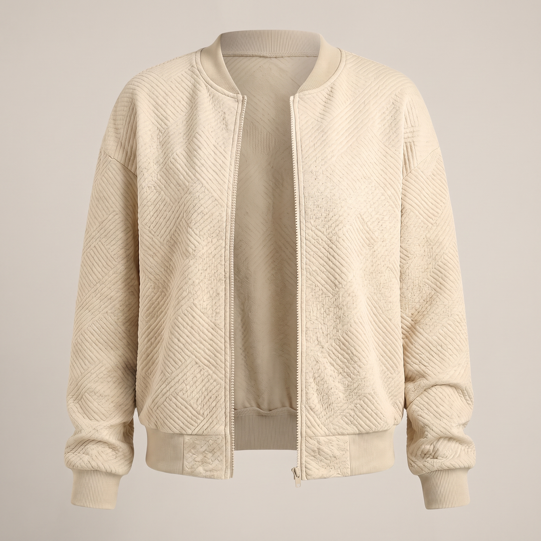 Natalie | Lightweight Textured Chevron Style Knit Cardigan