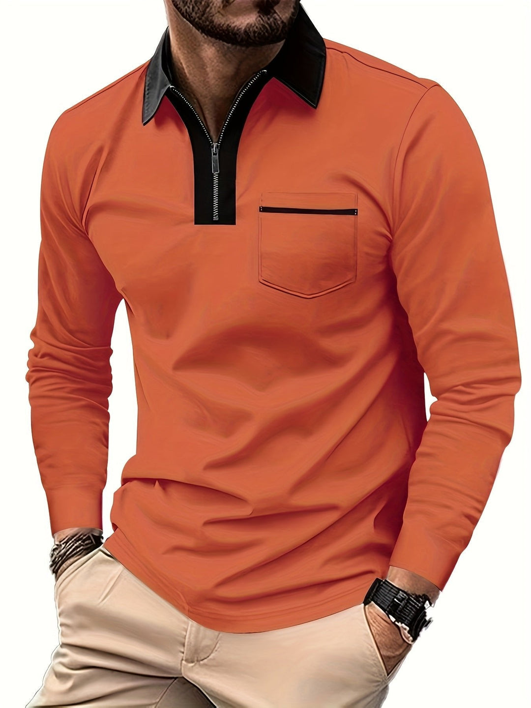 Daniel | Refined Long-Sleeve Zip-Collar Polo Shirt