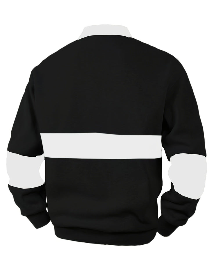 Easton | Colour-Block Long Sleeve Polo Shirt