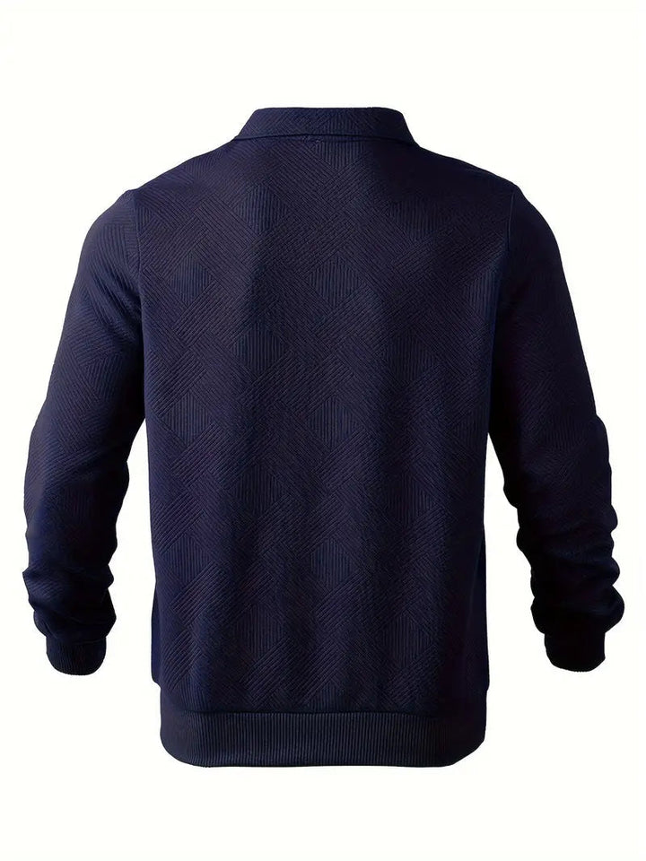 James - Vintage Geometric Design Sweater With Zipper