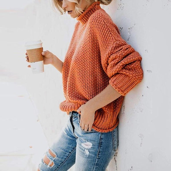 ZEVANYA – LOOSE KNIT PULLOVER SWEATER WITH EFFORTLESS STYLE