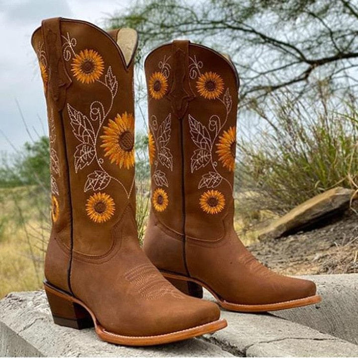 Alessia | Stylish And Comfortable Sunflower Cowboy Boots