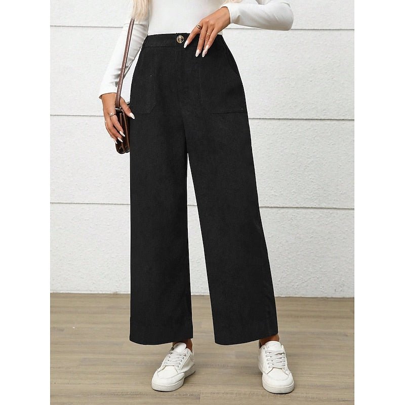 Aura | Elegant High-Waist Wide-Leg Trousers