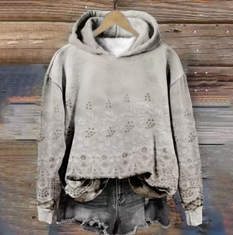 Sara | Cozy And Stylish Floral Jacquard Hoodie