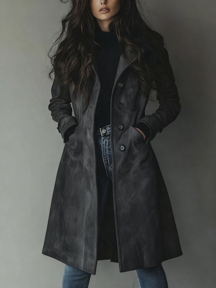 Estelle | Women's Longline Double-Breasted Tailored Trench Coat