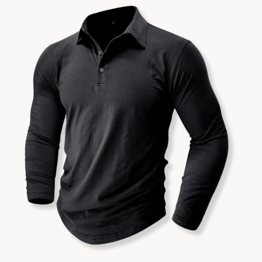 Lorenzo | Casual Long Sleeve Collared Polo Shirt