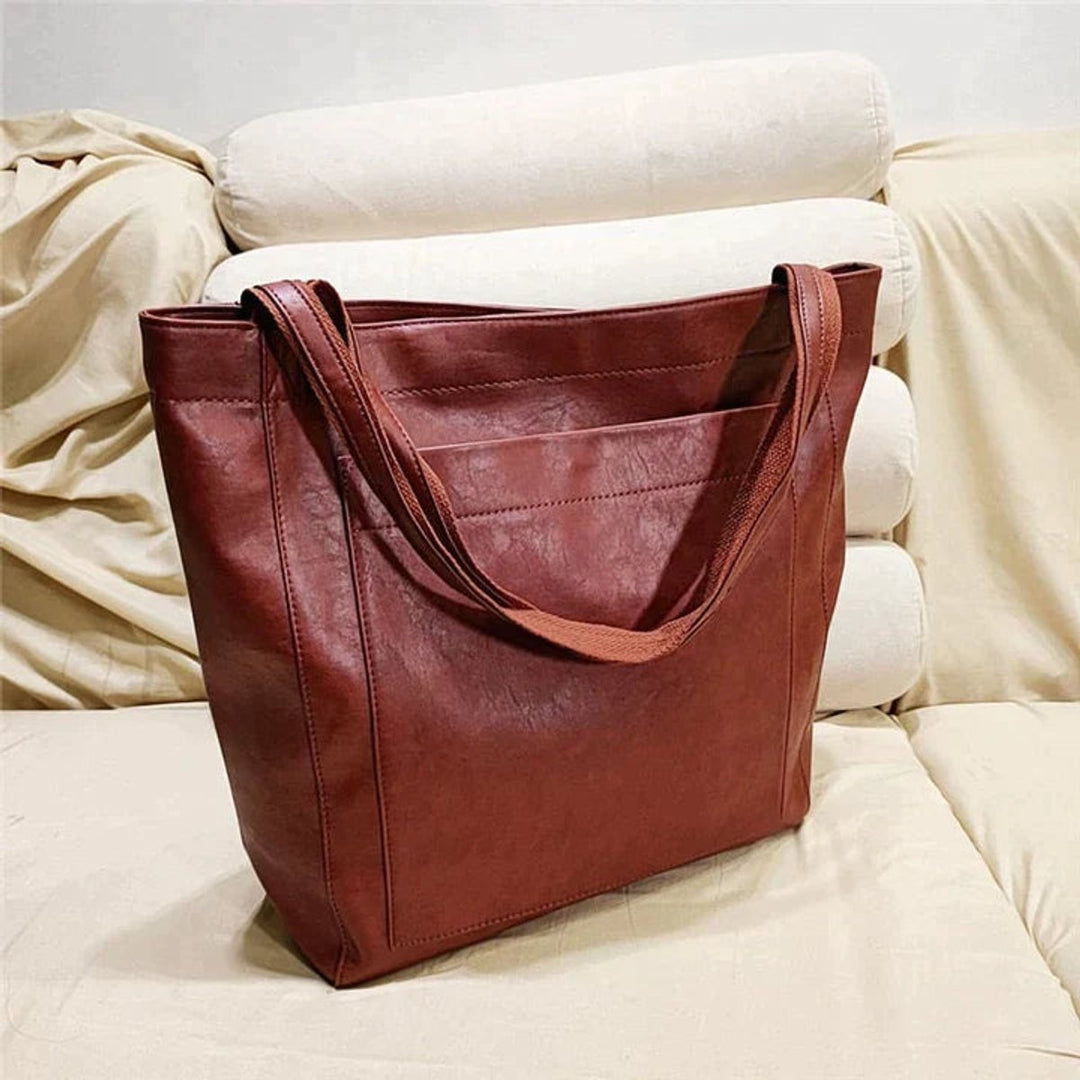 Mila | Spacious Classic Design Leather Tote Bag