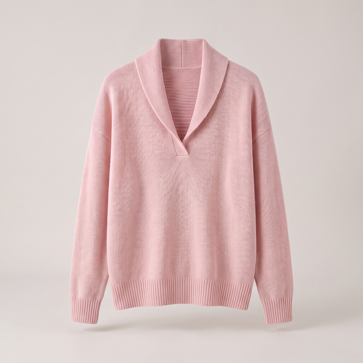 Emilia | Elegant Casual Style V-Neck Knit Sweater