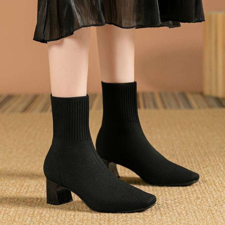 Emery | Modern And Sleek Knit Ankle Boots