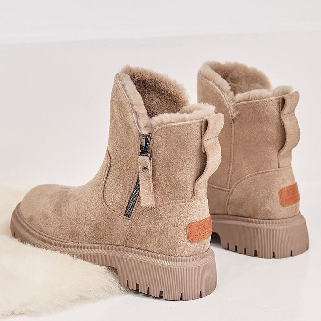 Celeste | Women's Fleece-Lined Suede Slip-On Winter Ankle Boots