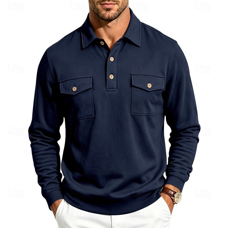 Stetson | Refined Long-Sleeve Pocket Polo Shirt