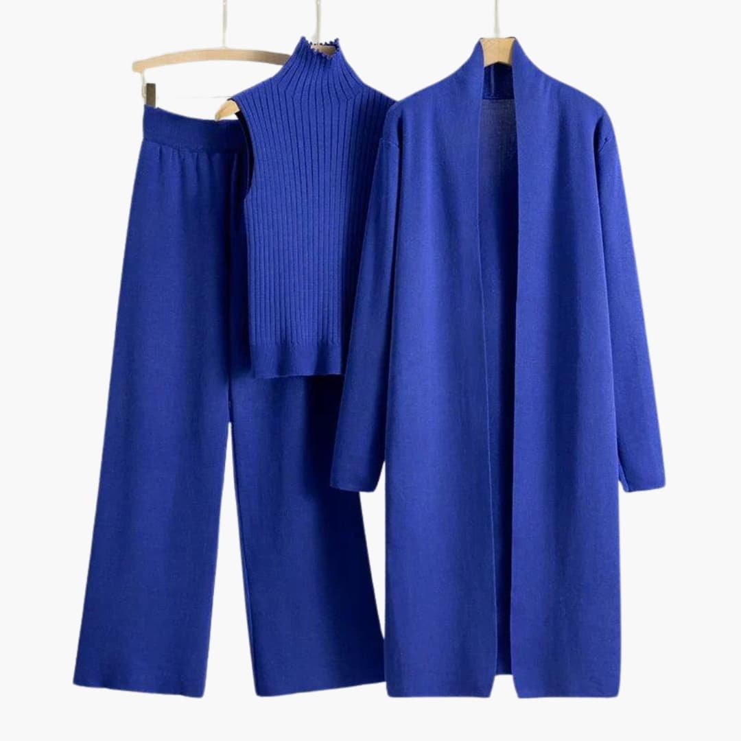 Avery | Elegant Ribbed Knit Three-Piece Set