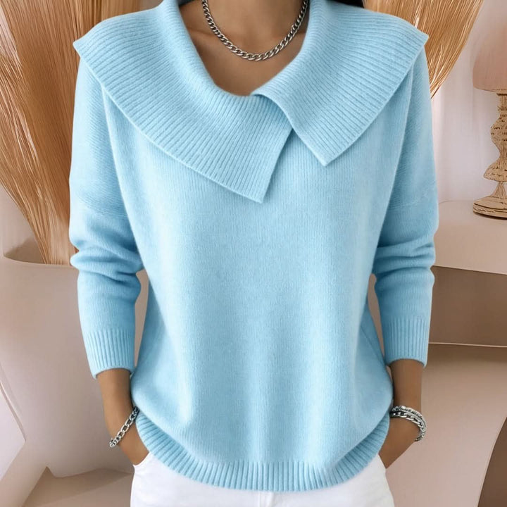 Mila | Soft Knit Sweater with Elegant Collar Detail