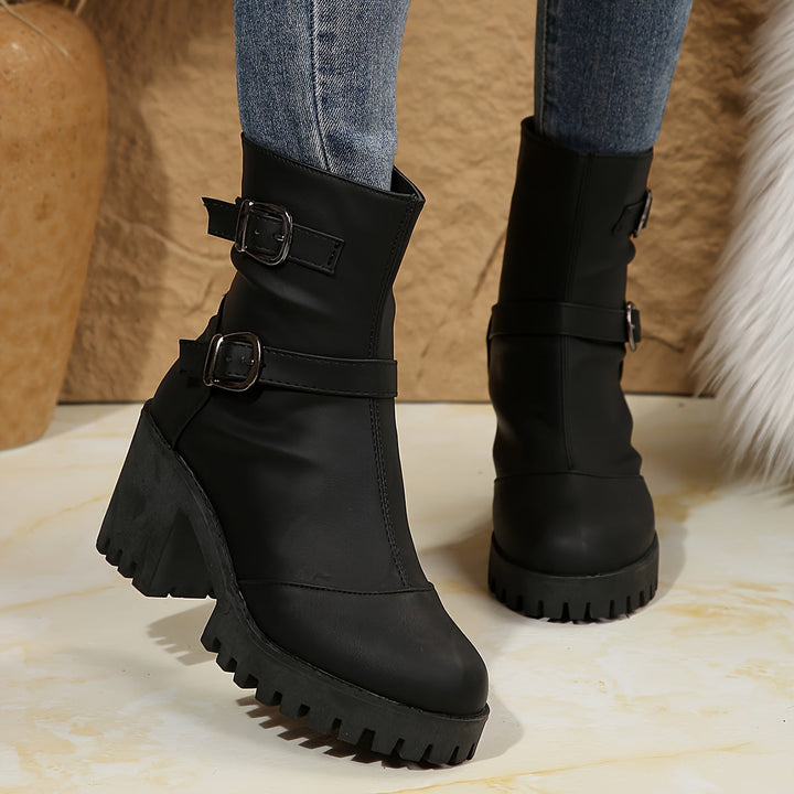 Sophie | Modern And Confident Buckle Strap Ankle Boots