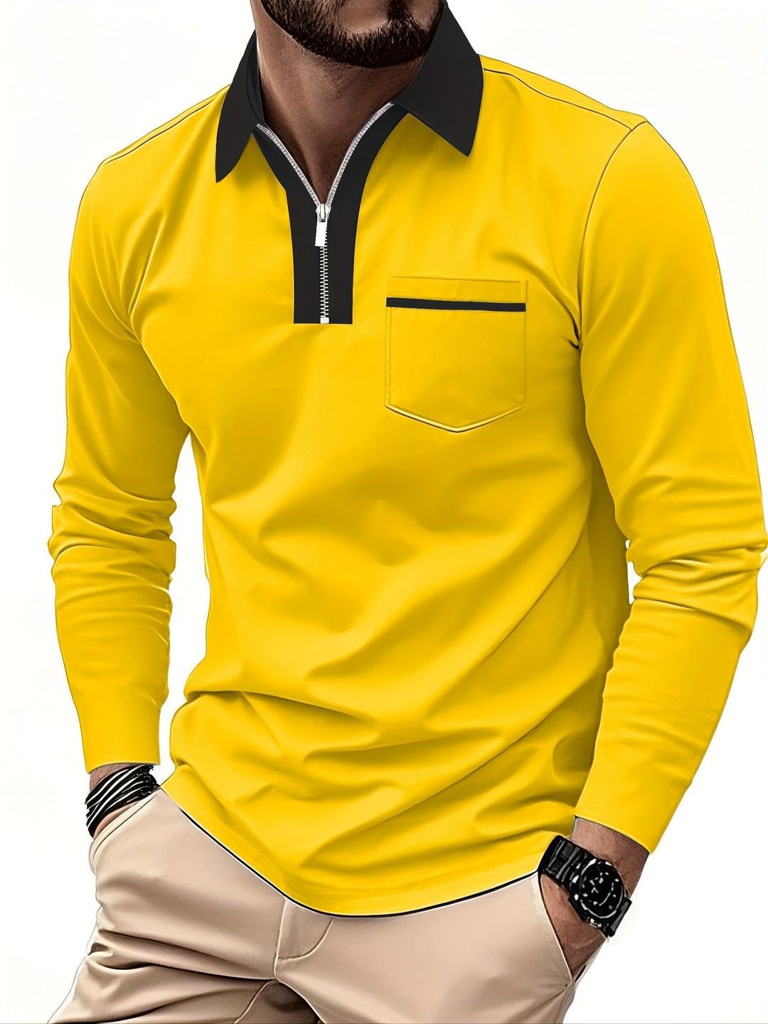 Daniel | Refined Long-Sleeve Zip-Collar Polo Shirt