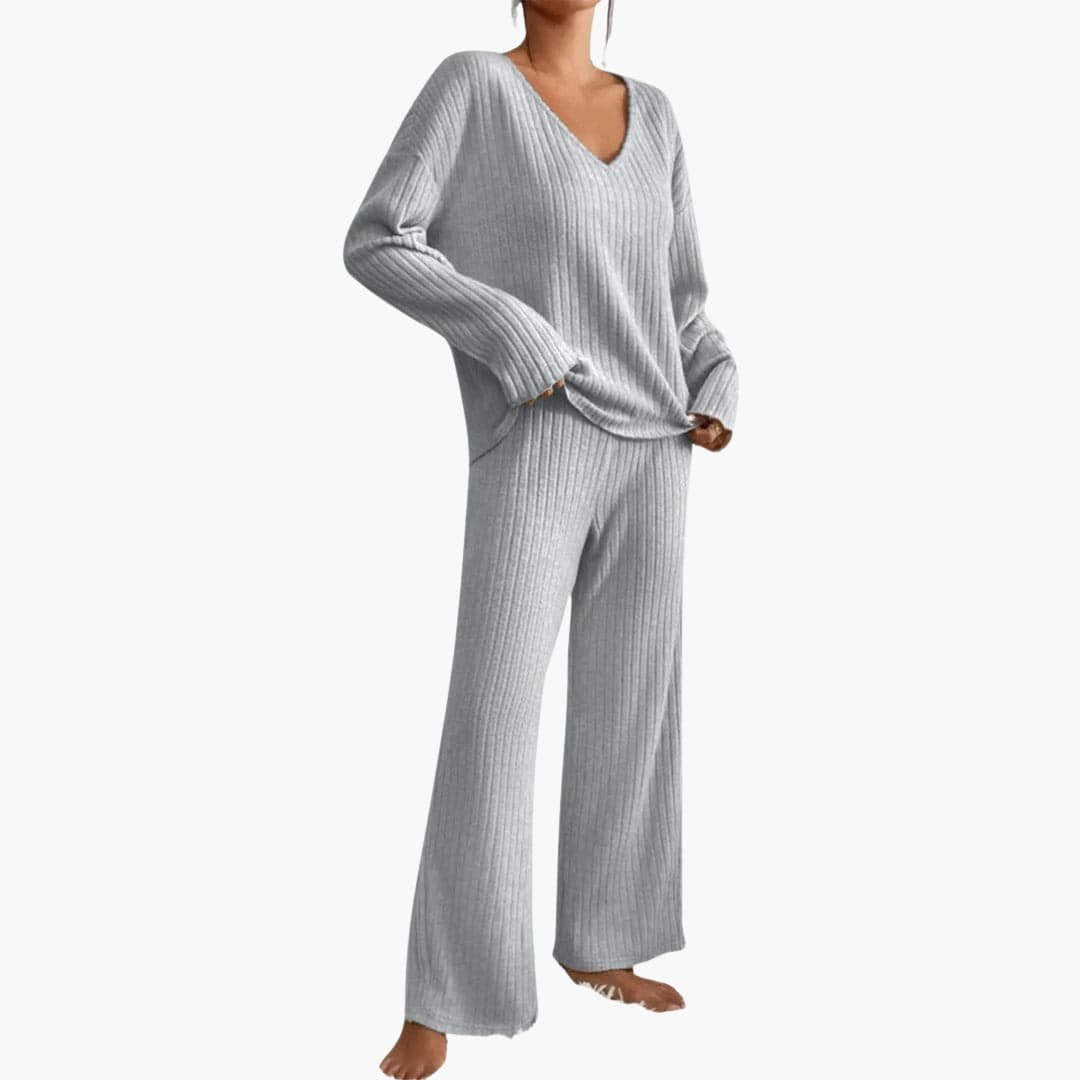 Lydia | Elegant Ribbed Knit Lounge Set