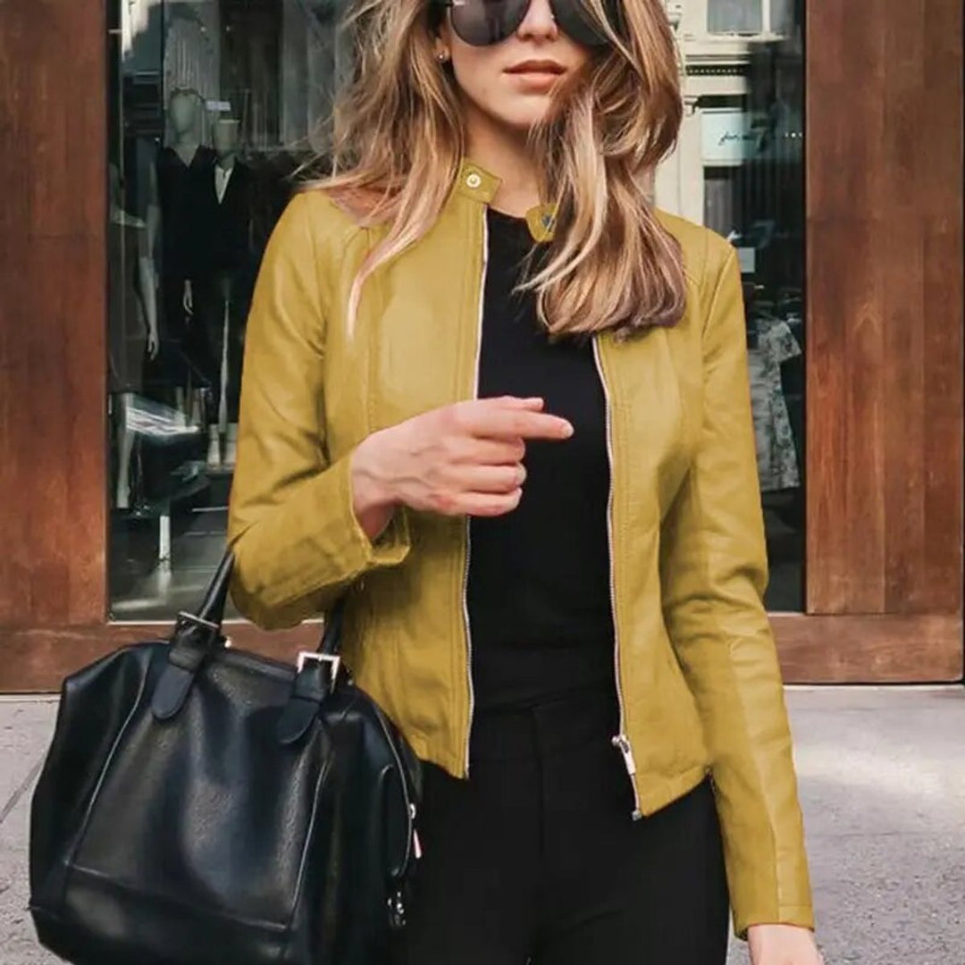 Diana | Modern And Polished Cropped Leather Jacket