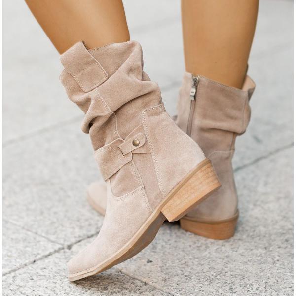 Rosalie | Relaxed-Fit Slouch Ankle Boots with Low Block Heel