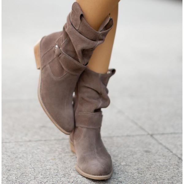Rosalie | Relaxed-Fit Slouch Ankle Boots with Low Block Heel