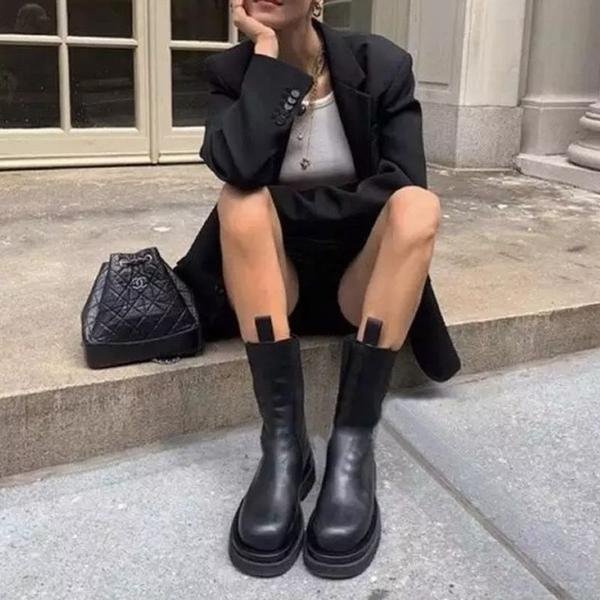 Genesis | Stylish Casual Fit Mid-Calf Leather Boots